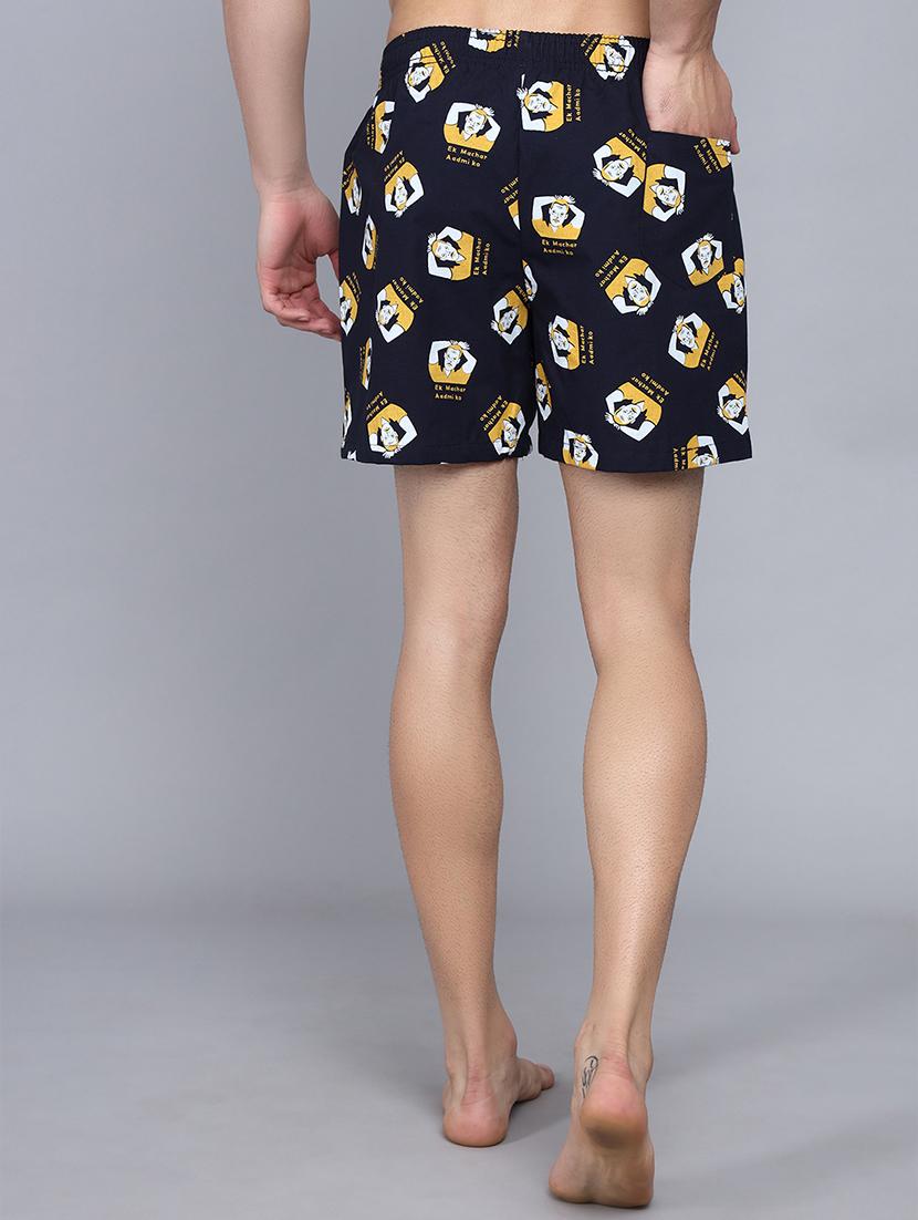 navy blue cotton boxer - 21016554 - Standard Image - 3