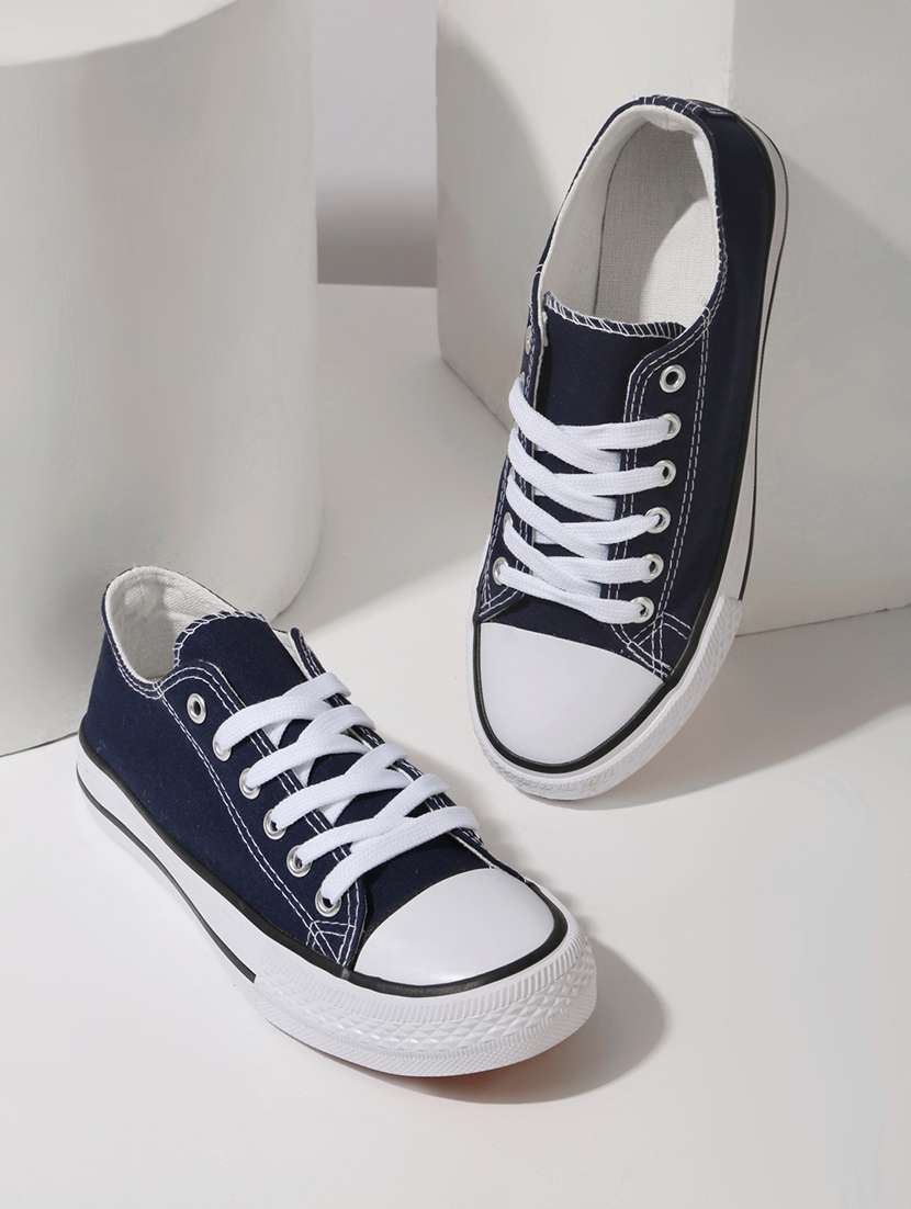 navy canvas laceup casual shoes