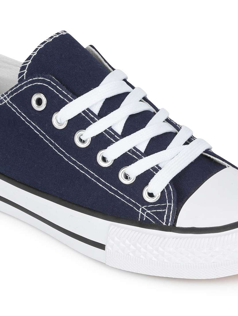 navy canvas laceup casual shoes - 21016580 -  Standard Image - 5