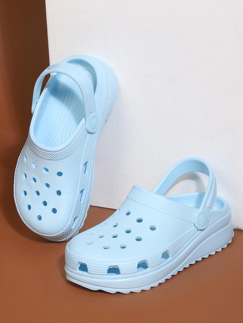 women solid slip on clogs