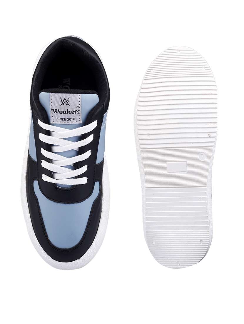light blue pu lace up sneakers - 21016708 - Standard Image - 5