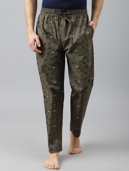 green printed cotton pyjama - 21016741 - Standard Image - 0