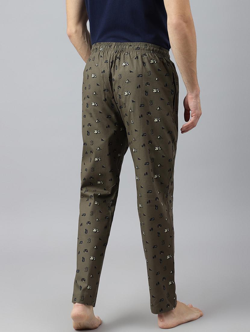 green printed cotton pyjama - 21016741 - Standard Image - 3