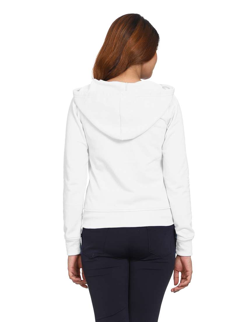 women solid long sleeve hooded sweatshirt - 21017390 - Standard Image - 3