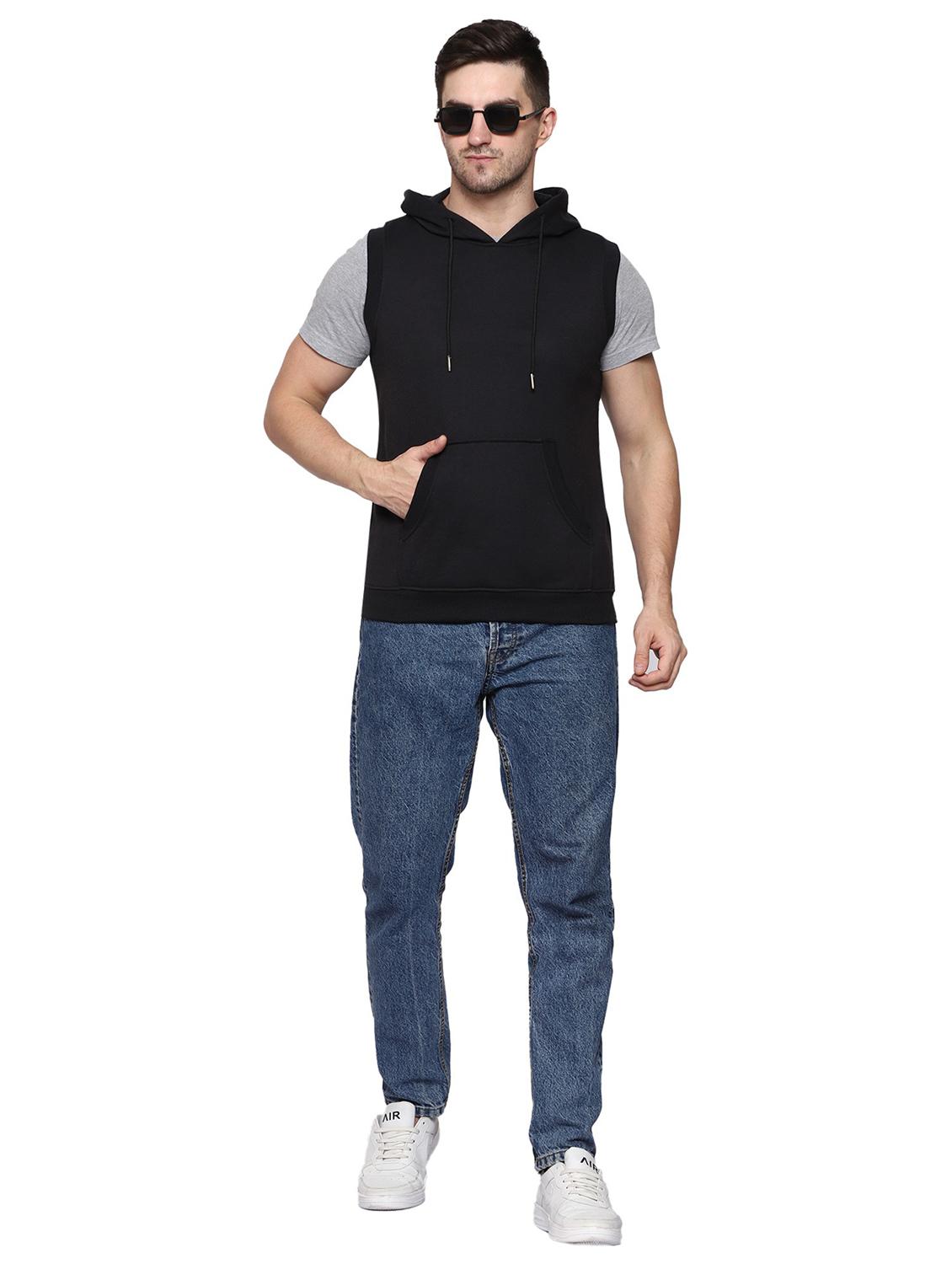 black cotton blend plain sweatshirt - 21017542 - Standard Image - 3