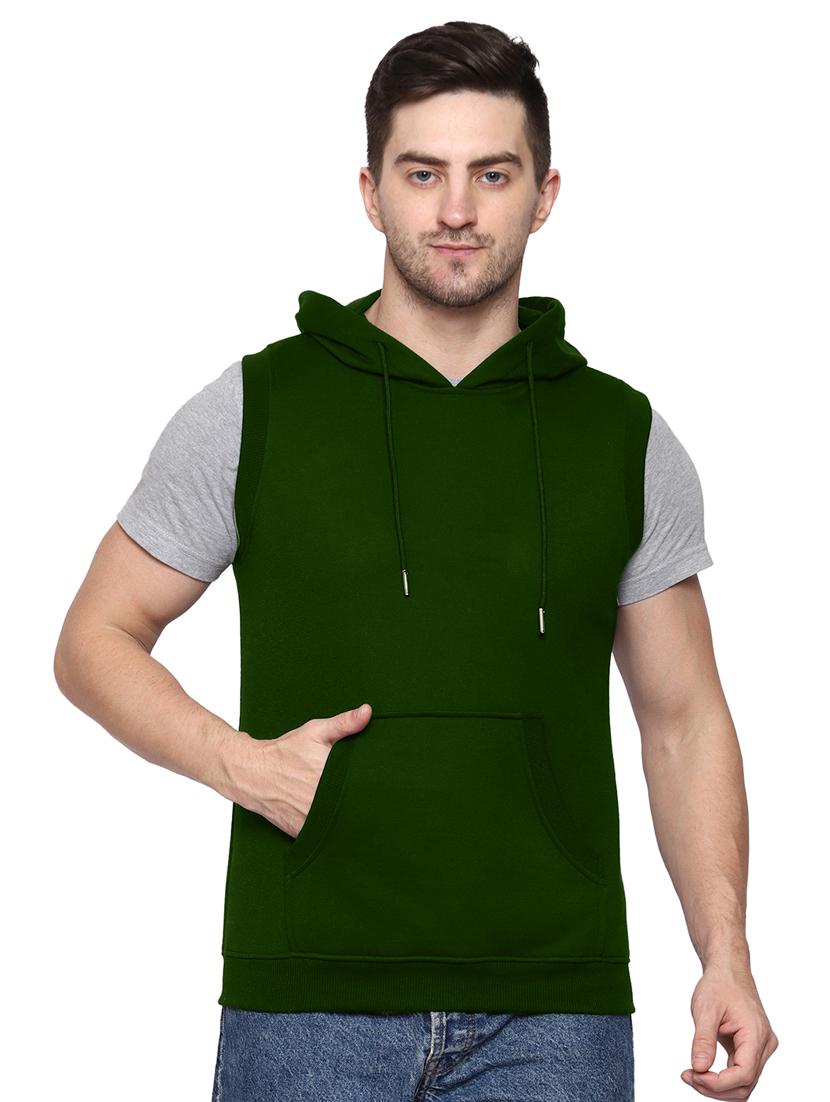 olive cotton blend plain sweatshirt