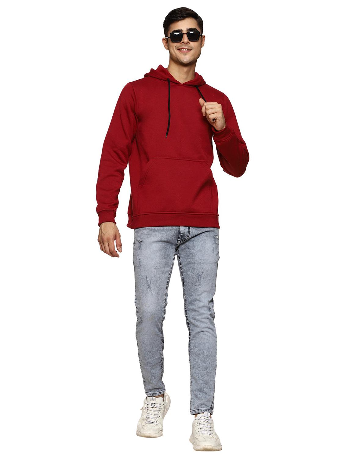 maroon fleece plain sweatshirt - 21017555 - Standard Image - 3