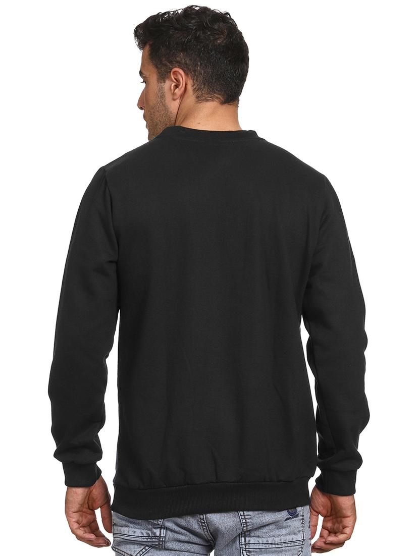 black cotton blend plain sweatshirt - 21017556 - Standard Image - 3