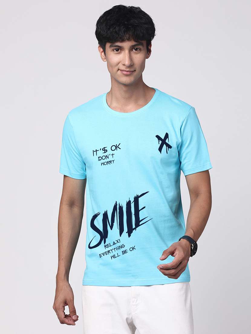 neo mint cotton chest print tshirt - 21017622 - Zoom Image - 0