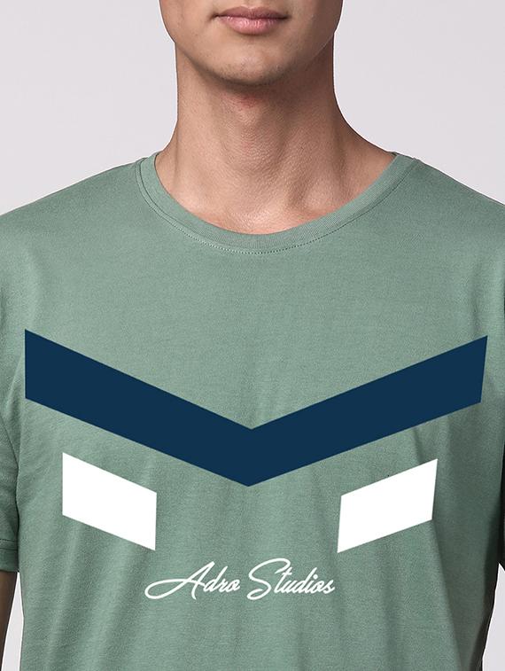 pastel green cotton chest print tshirt - 21017643 - Standard Image - 3