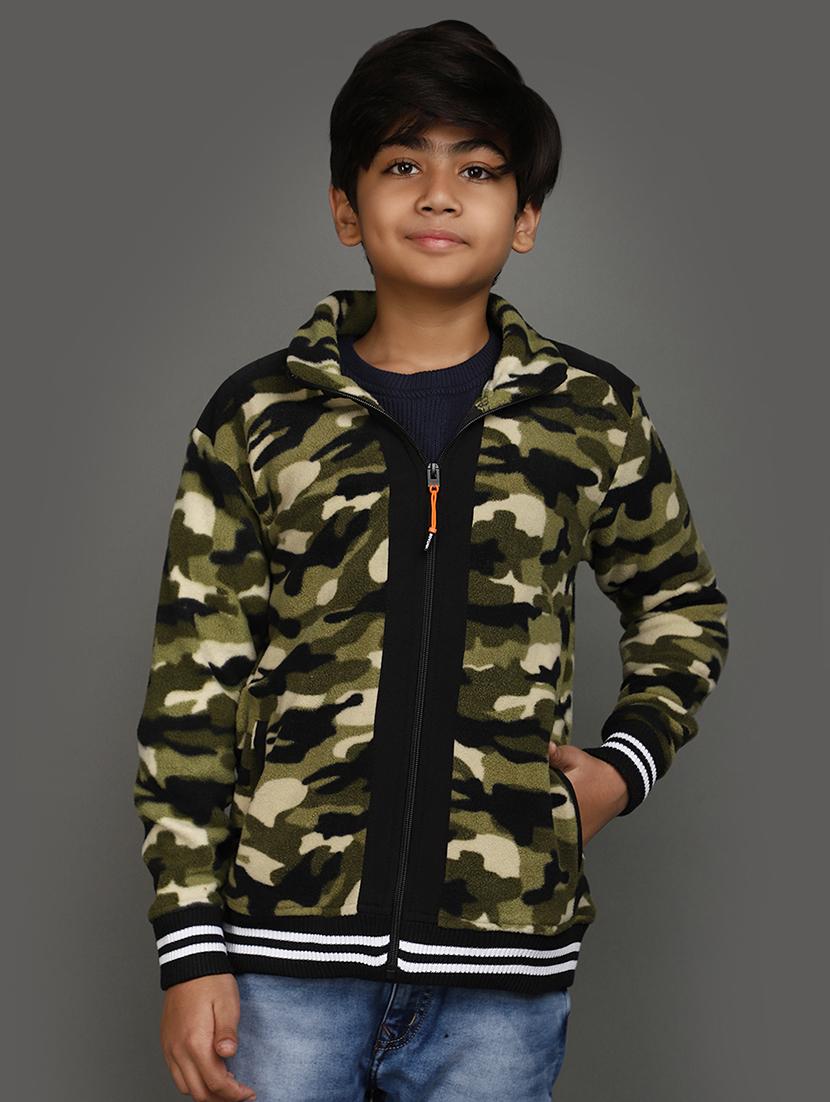 green printed detailed casual jacket - 21017793 - Zoom Image - 0
