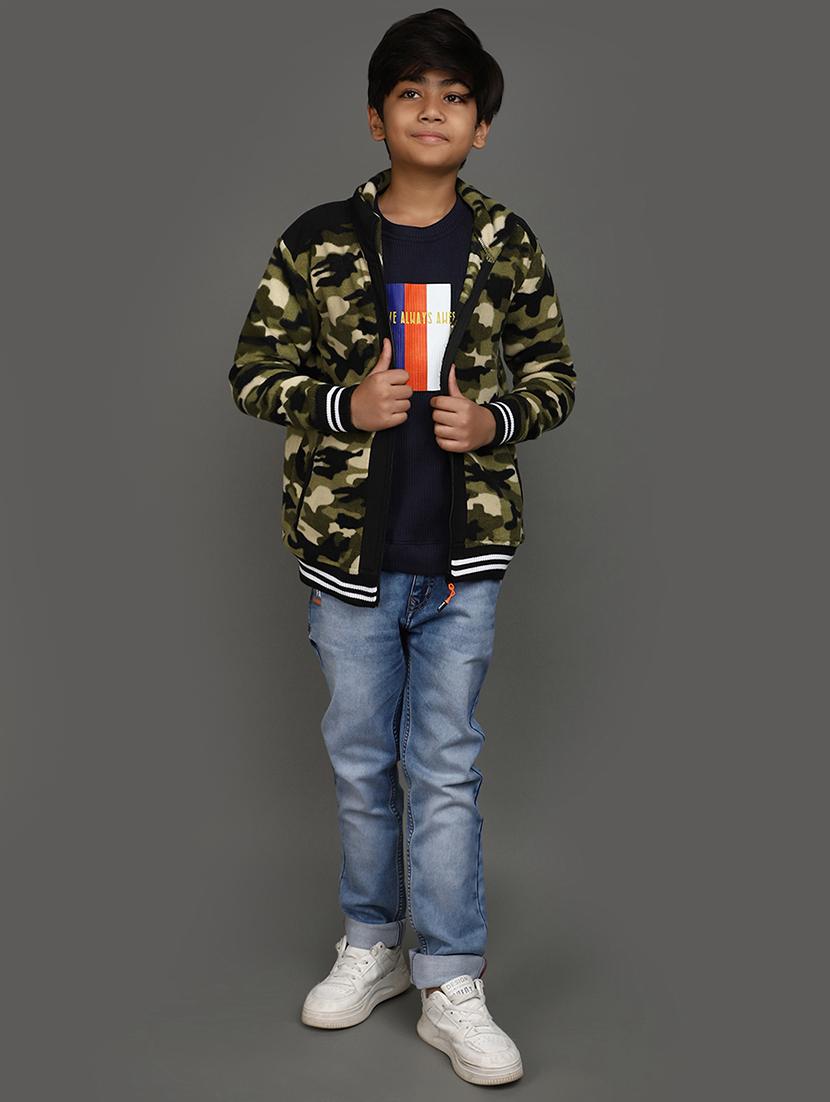 green printed detailed casual jacket - 21017793 - Standard Image - 3