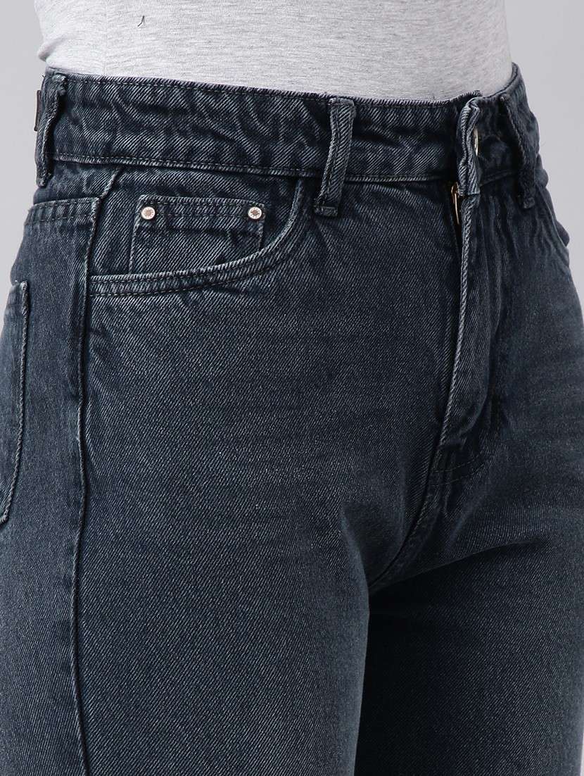 women high rise washed denim jeans - 21017895 -  Standard Image - 5
