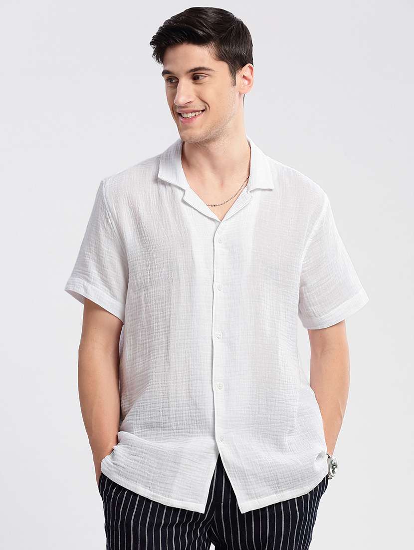 white solid casual shirt - 21017911 - Zoom Image - 0