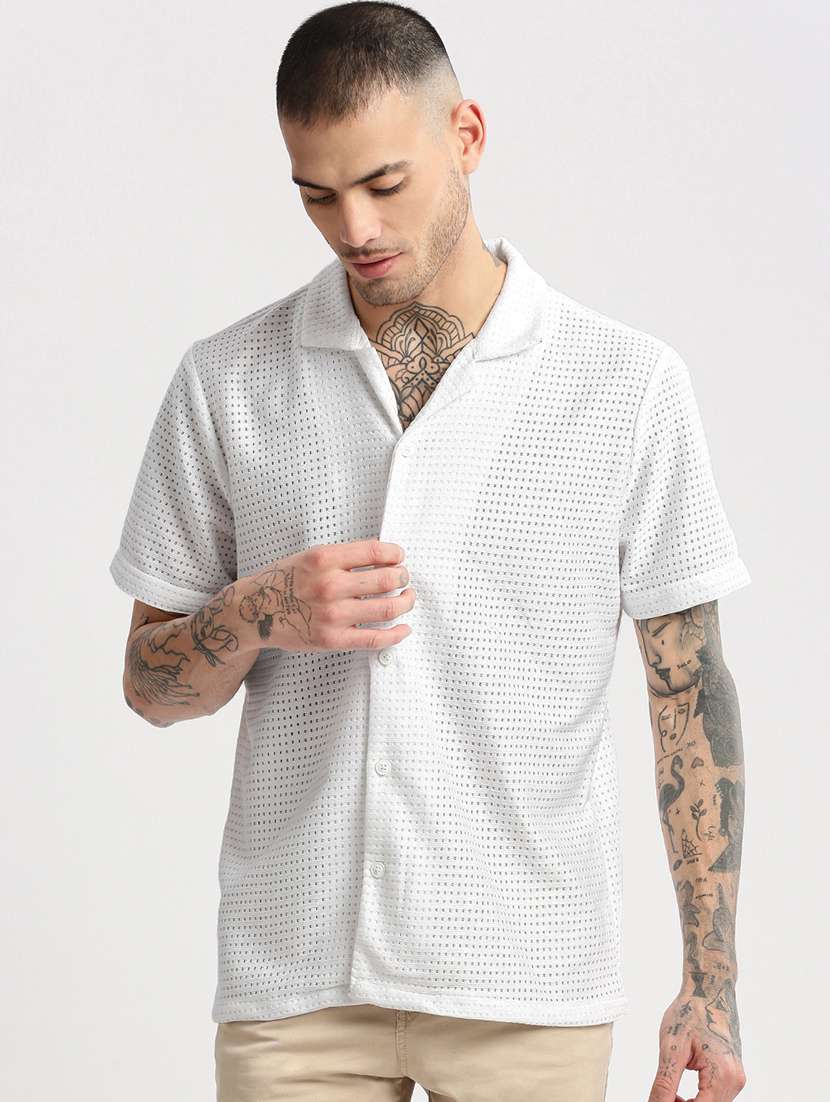 white solid casual shirt - 21017913 - Zoom Image - 0