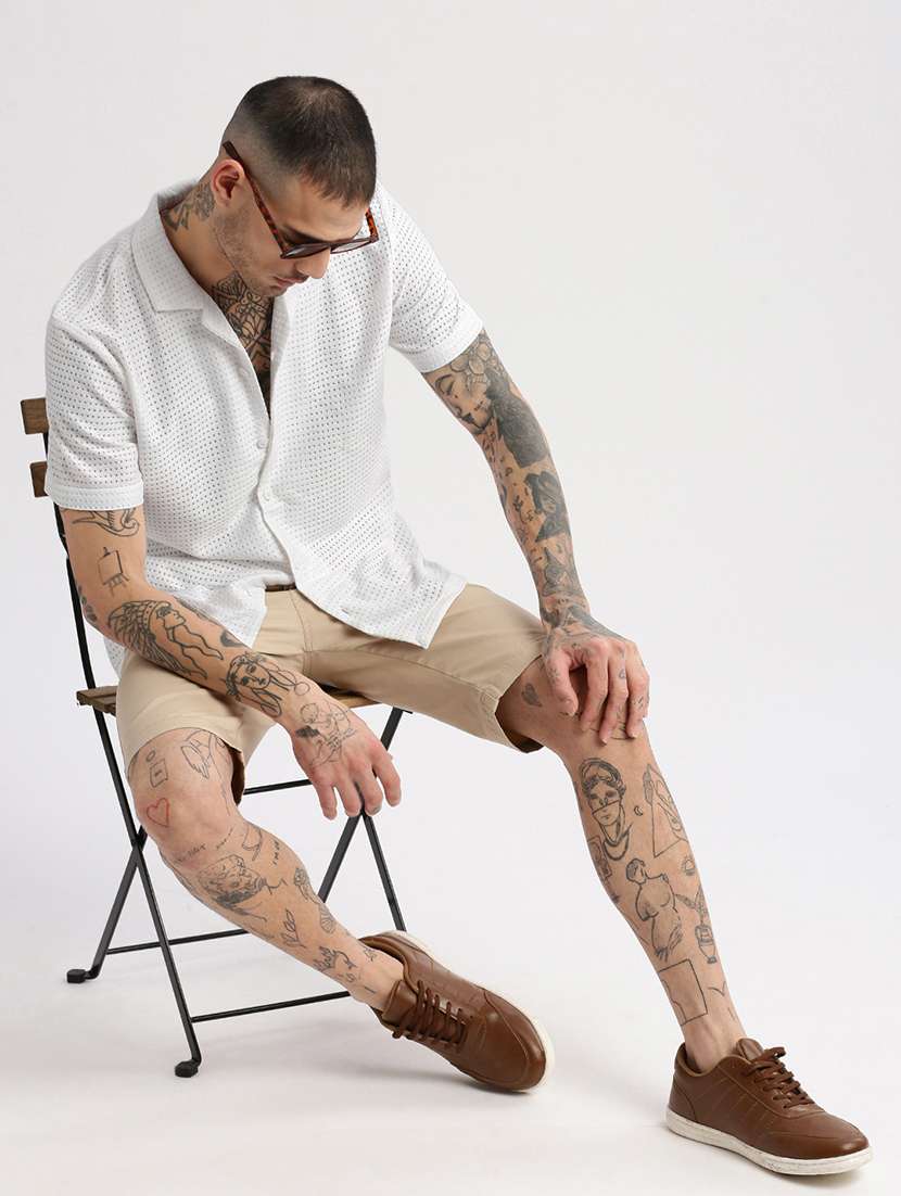 white solid casual shirt - 21017913 - Standard Image - 5