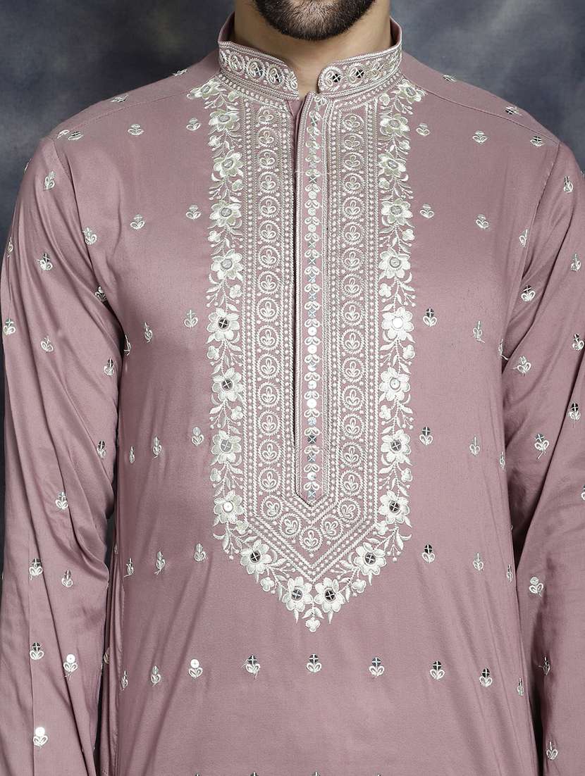 men's chikankari embroidered kurta - 21018290 -  Standard Image - 5