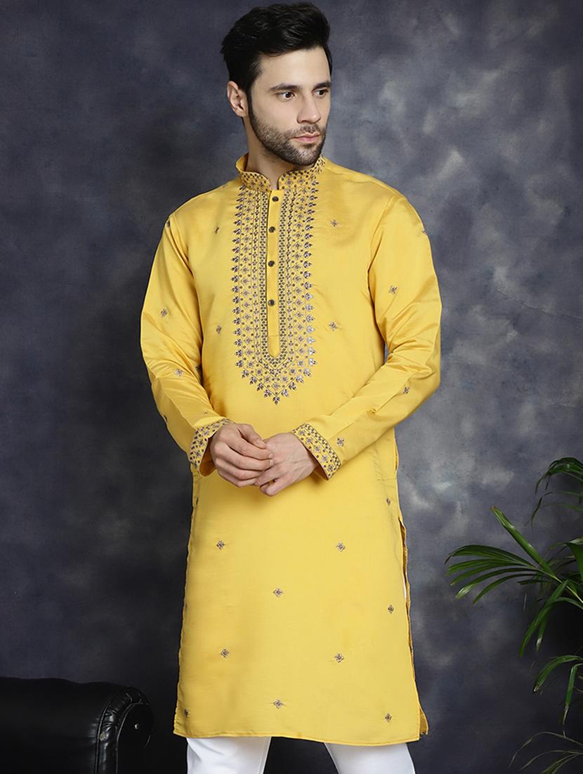 men's sequins embroidered kurta - 21018311 - Zoom Image - 0