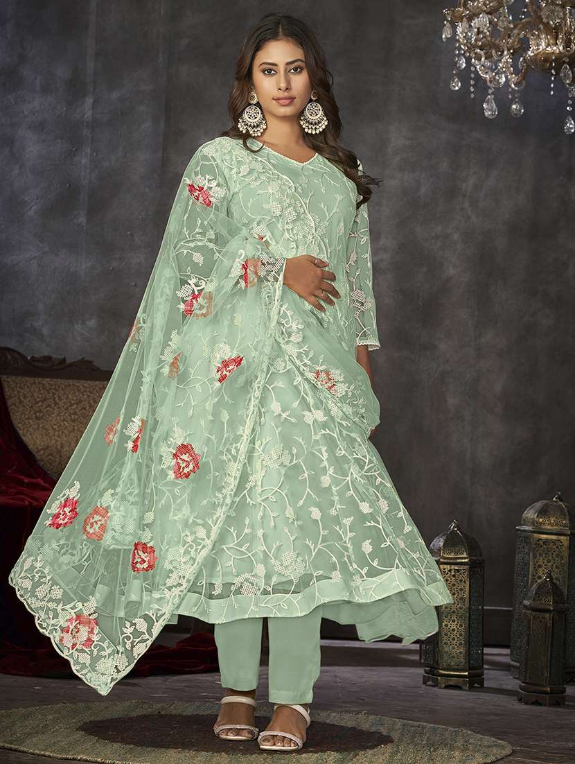 women semi-stitched embroidered anarkali gown - 21018648 - Zoom Image - 0