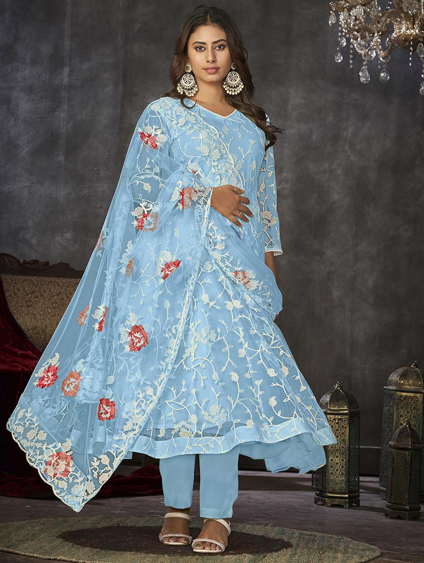 women semi-stitched embroidered anarkali gown - 21018649 - Zoom Image - 0
