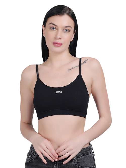 black nylon stickon bra - 21018703 -  Standard Image - 0