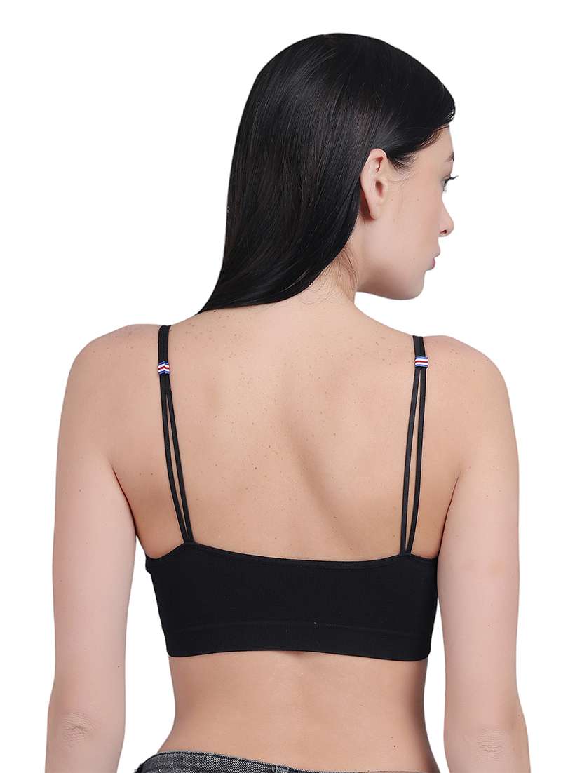 black nylon stickon bra - 21018703 -  Standard Image - 3