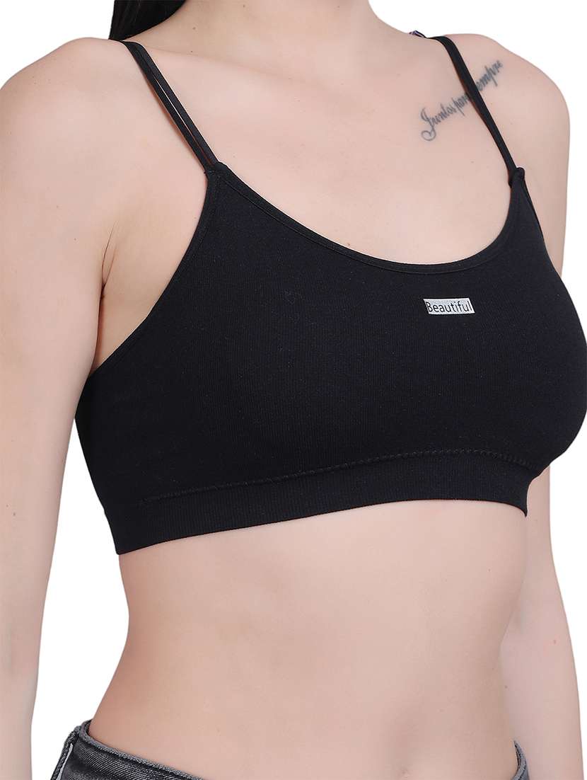 black nylon stickon bra - 21018703 -  Standard Image - 5