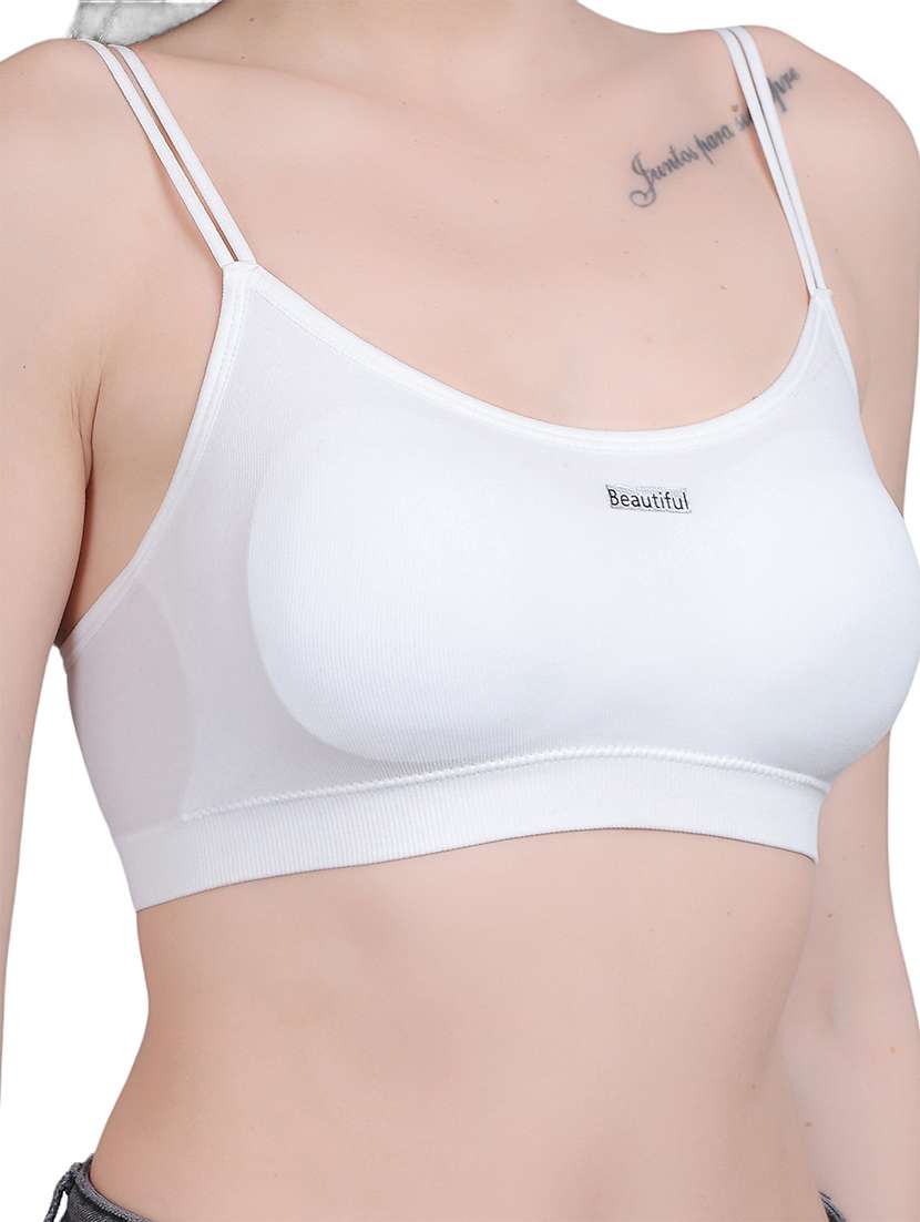 white nylon stickon bra - 21018717 -  Standard Image - 5