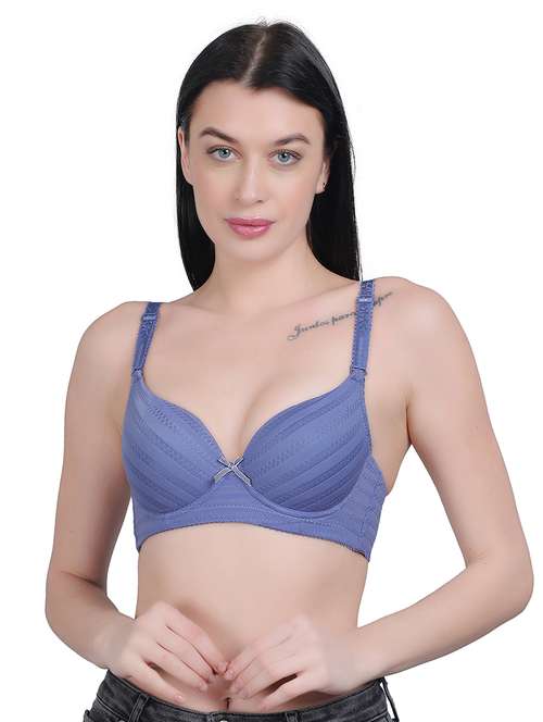blue nylon regular bra - 21018734 - Standard Image - 0