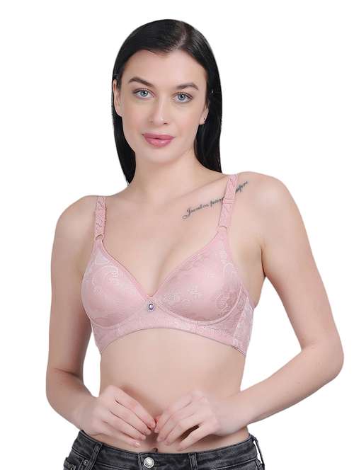 pink nylon regular bra - 21018764 - Standard Image - 0