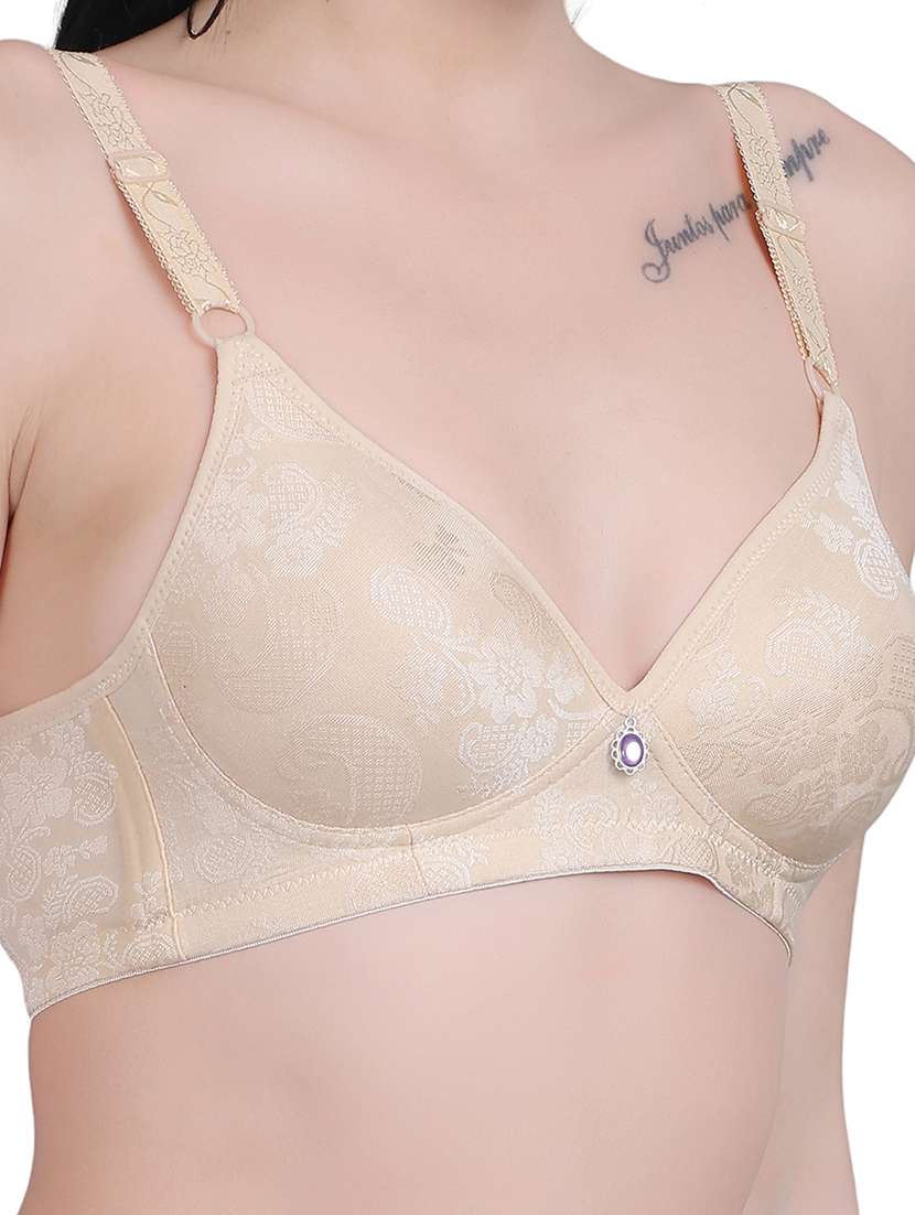 beige self design regular bra - 21018784 - Standard Image - 5