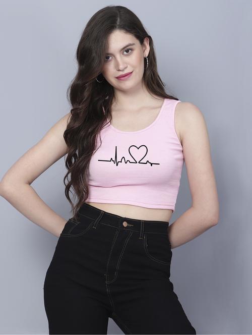 women round neck crop tank top - 21019923 - Standard Image - 0