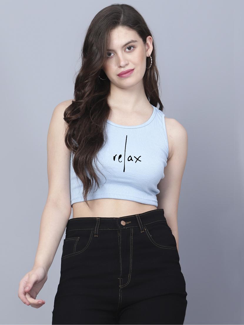 women round neck crop tank top - 21019960 - Zoom Image - 0