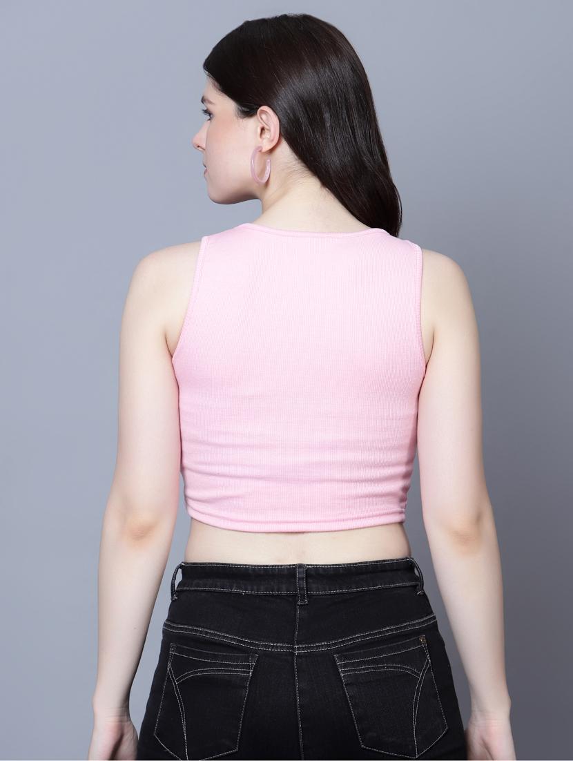 women round neck graphic crop top - 21020114 - Standard Image - 3