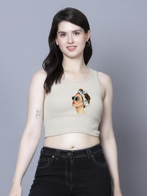 women round neck crop tank top - 21020147 - Standard Image - 0