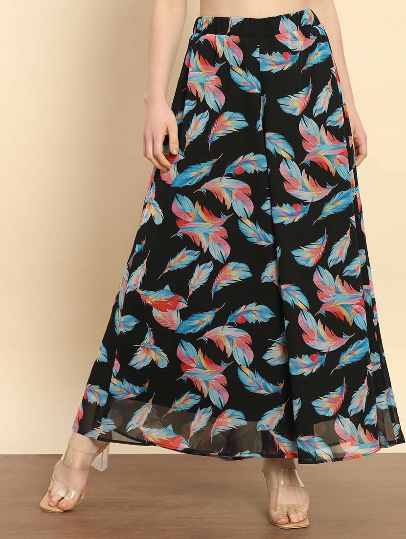 women black printed palazzo