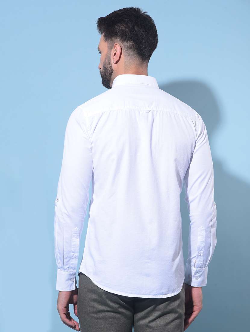 white cotton casual shirt - 21020992 -  Standard Image - 3