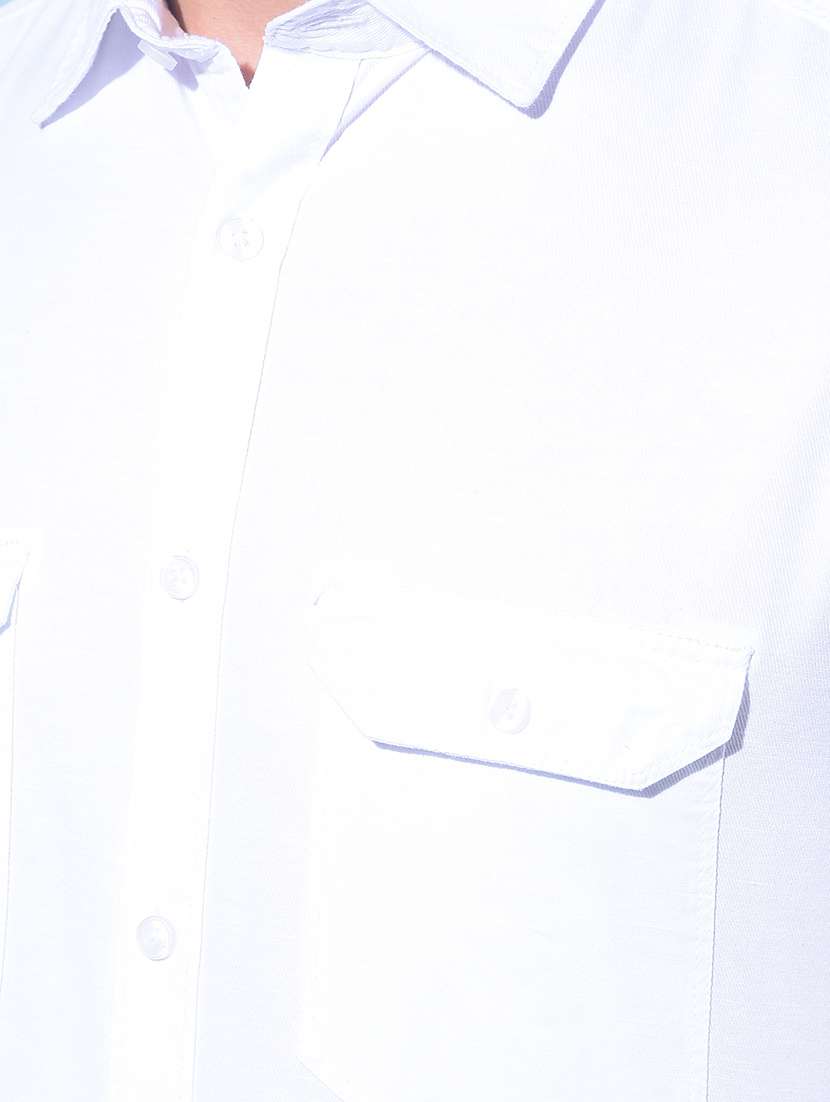 white cotton casual shirt - 21020992 -  Standard Image - 5