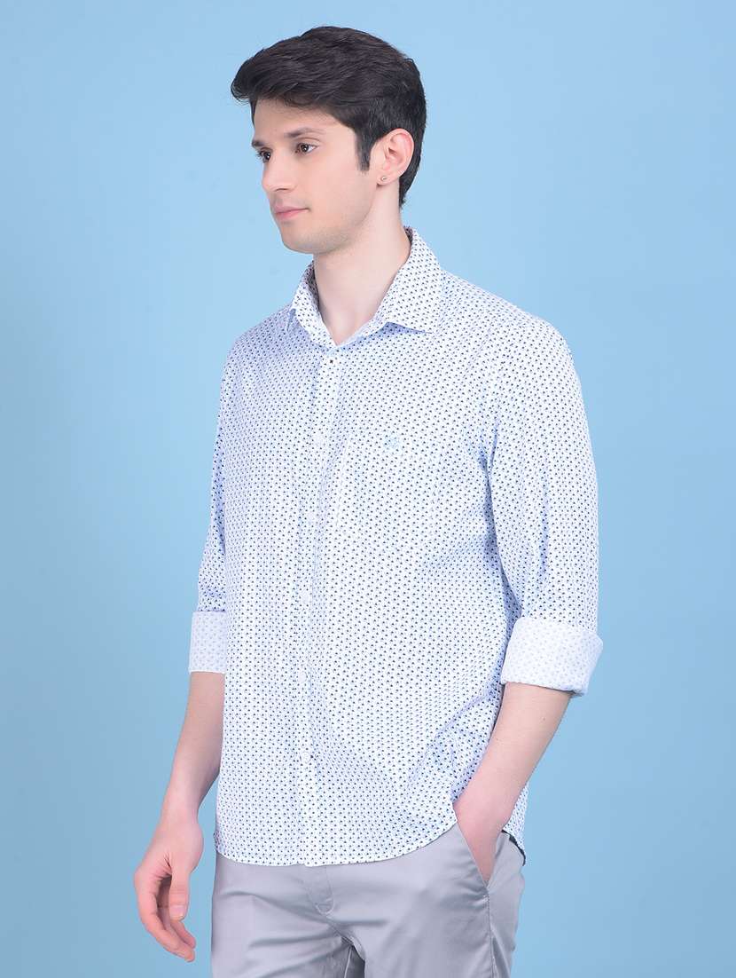 blue cotton casual shirt