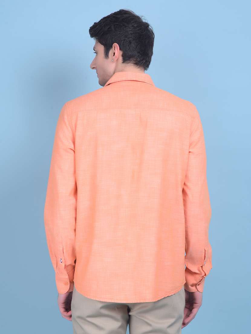 peach cotton casual shirt - 21021002 -  Standard Image - 3
