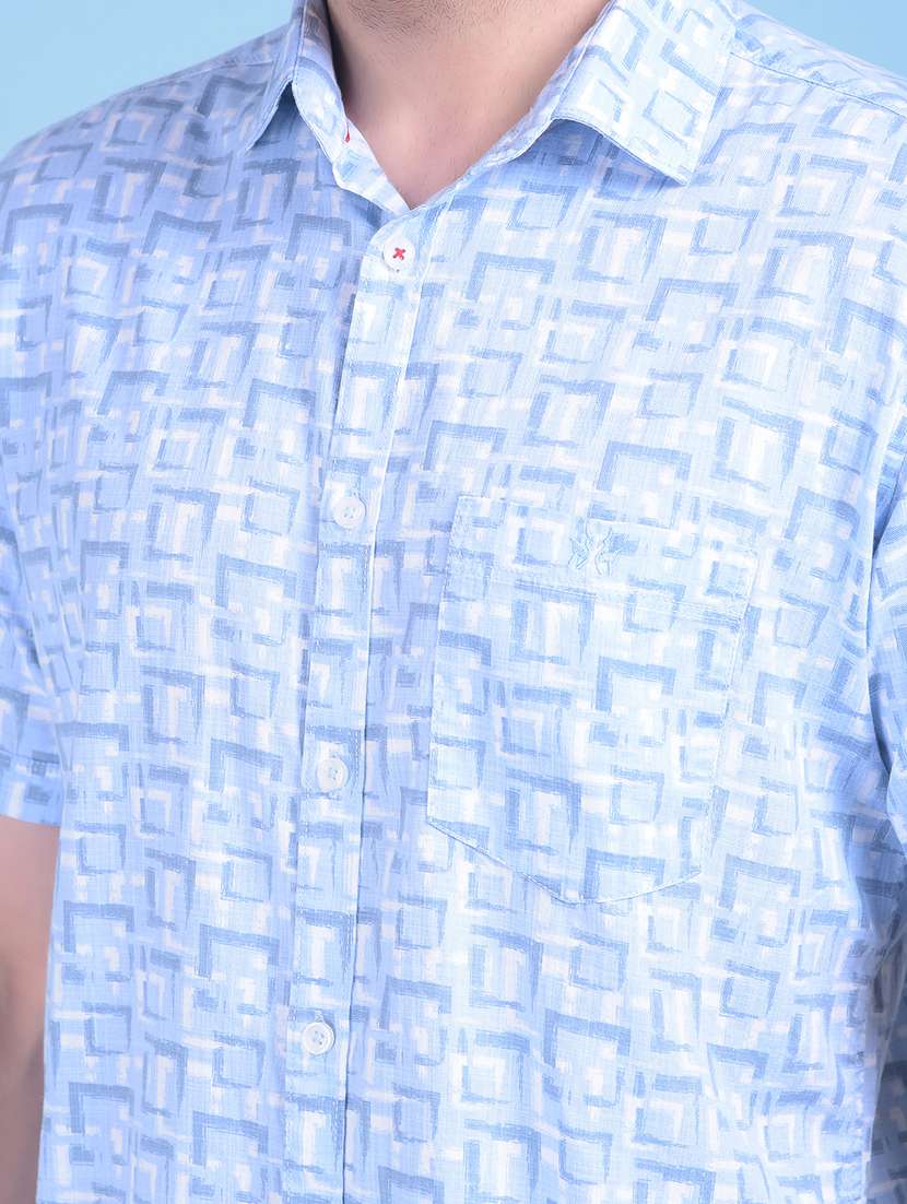 blue cotton casual shirt - 21021028 -  Standard Image - 5