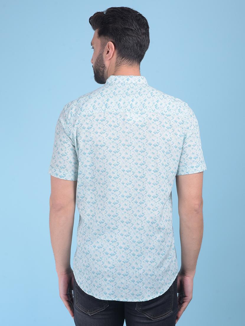 green rayon casual shirt - 21021036 - Standard Image - 3