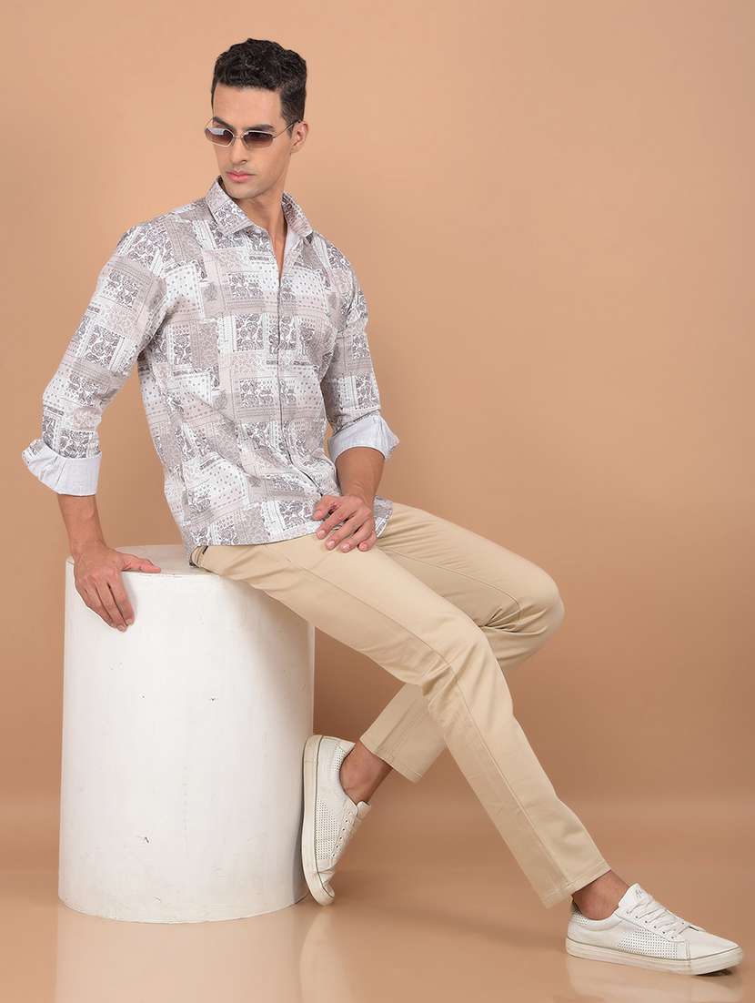 grey cotton casual shirt - 21021064 -  Standard Image - 5