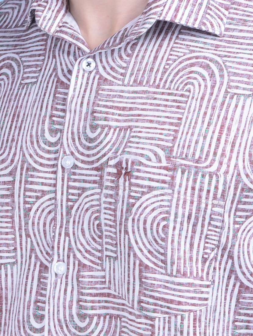 brown cotton casual shirt - 21021086 -  Standard Image - 5