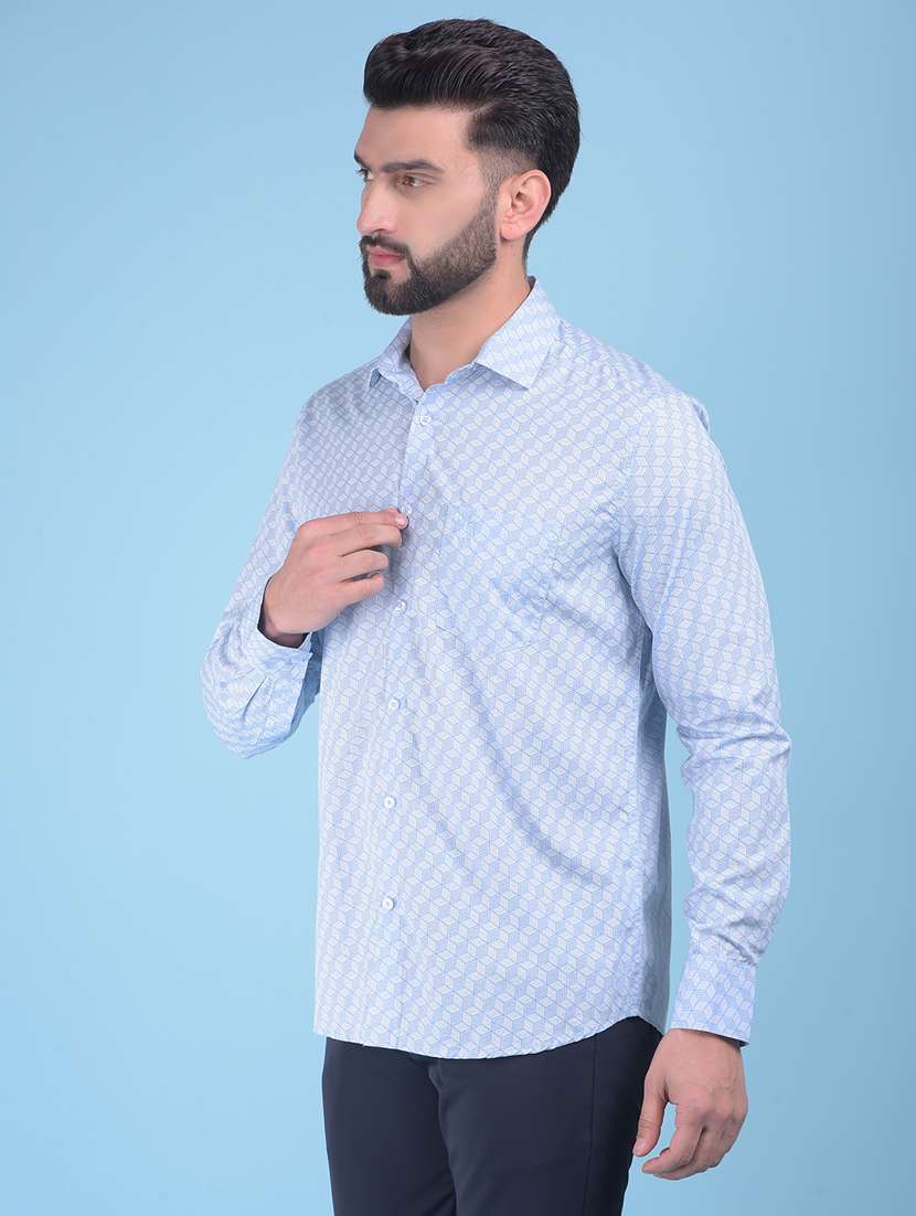 blue cotton casual shirt