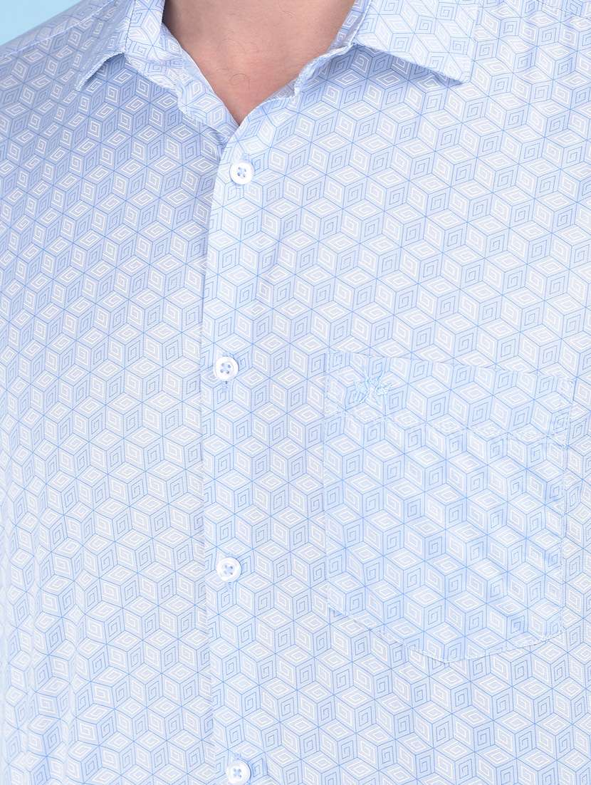 Blue Cotton Casual Shirt - 21021095 -  Standard Image - 5