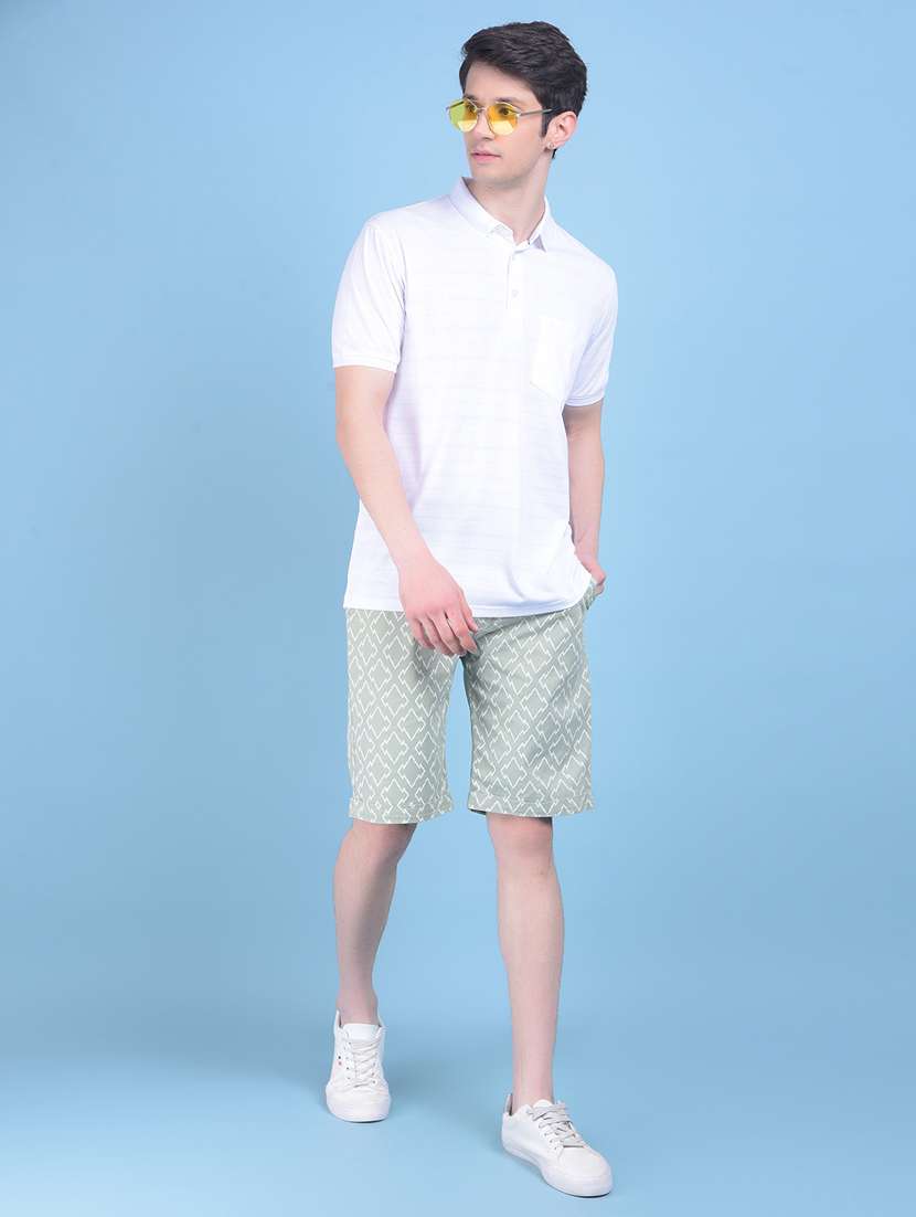 men printed mid rise chinos bermuda shorts - 21021106 -  Standard Image - 3