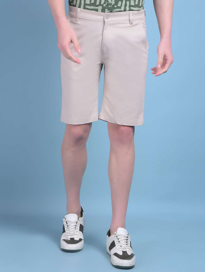 men solid mid rise chinos bermuda shorts
