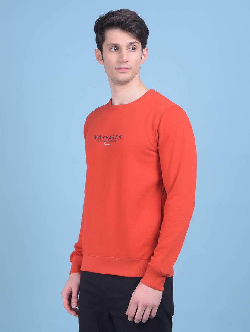 red chest print long sleeve sweatshirt - 21021111 -  Zoom Image - 0