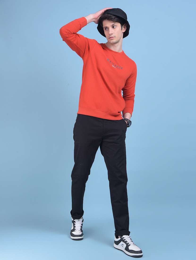 red chest print long sleeve sweatshirt - 21021111 - Standard Image - 3